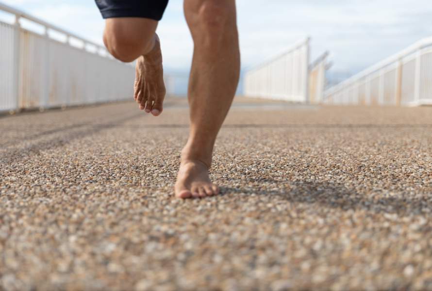 running barefoot