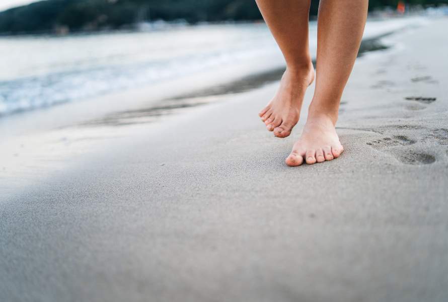 walking on sand