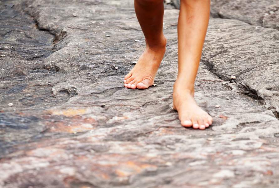 walking on rock